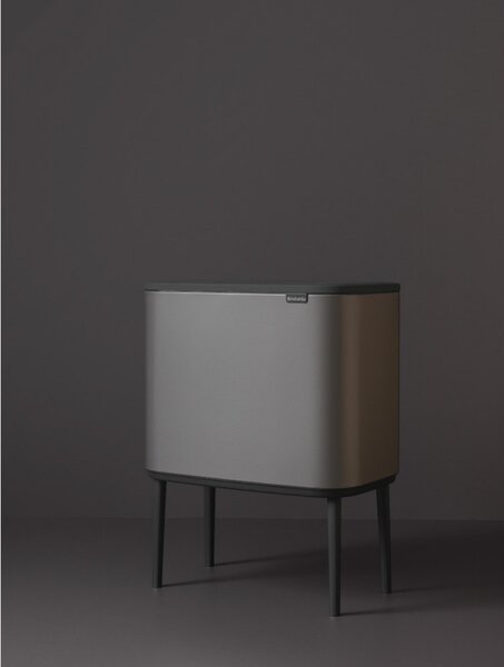 Кош за боклук Brabantia Bo Touch 651105, 36 л, Плавно и безшумно отваряне, Голям отвор, Сив