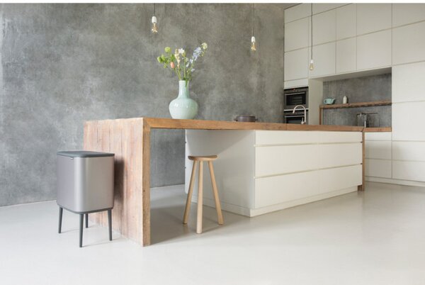 Кош за боклук Brabantia Bo Touch 651105, 36 л, Плавно и безшумно отваряне, Голям отвор, Сив