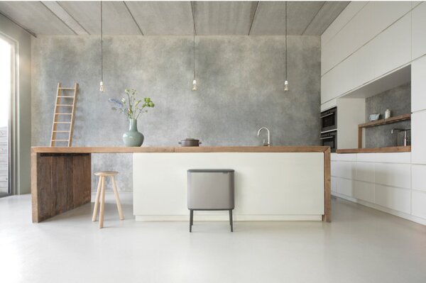 Кош за боклук Brabantia Bo Touch 651105, 36 л, Плавно и безшумно отваряне, Голям отвор, Сив