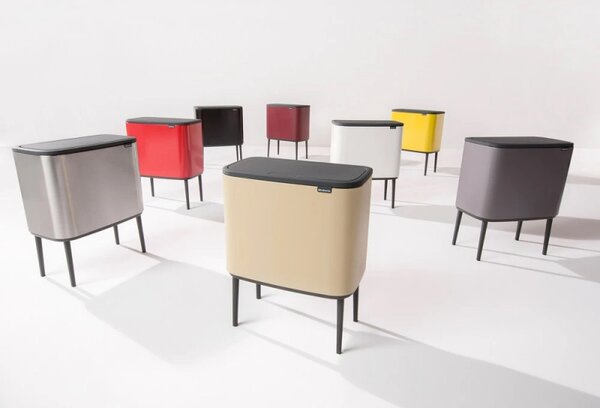 Кош за боклук Brabantia Bo Touch 651105, 36 л, Плавно и безшумно отваряне, Голям отвор, Сив