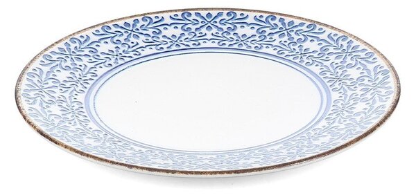 Бяла/синя порцеланова чиния ø 25 cm Azul – BonBistro
