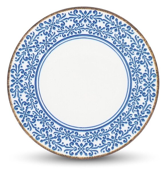 Бяла/синя порцеланова чиния ø 25 cm Azul – BonBistro