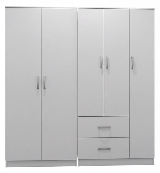 Гардероб с 5 врати, Athos I V21, бял, 170x42x180 см