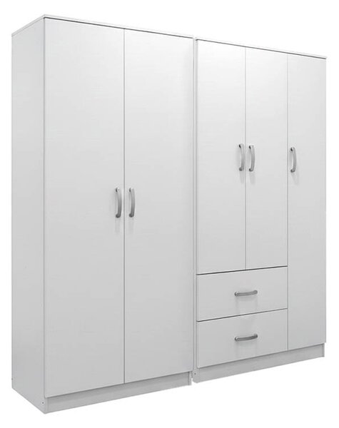 Гардероб с 5 врати, Athos I V21, бял, 170x42x180 см