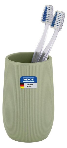Зелена керамична чаша за четки за зъби Fablo – Wenko