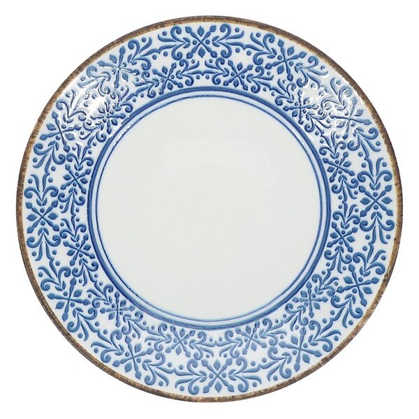 Бяла/синя порцеланова купа ø 25,5 cm Azul – BonBistro