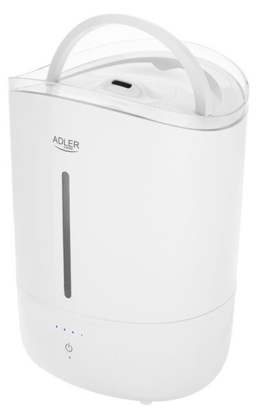 Овлажнител за въздух Adler AD 7971, 30W, До 20м2, 5 литра, 150-300 мл/час, Ултразвук, До 50 часа с едно пълнене, Бял