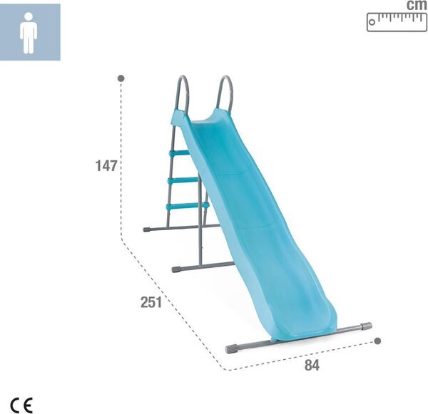 Детска градинска пързалка синя Dĺžka: 183 cm