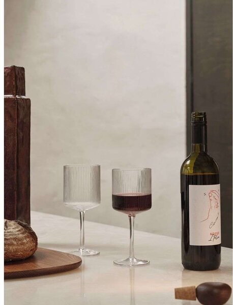 Ferm LIVING - Ripple Червено Wine Glasses Set of 2 Clear ferm LIVING