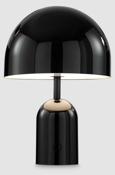 Tom Dixon акумулаторна настолна лампа BELL PORTABLE, черна, 28 cm IP44, Затъмняване, Черен, Дневна/трапезария, Пластмаса, Дизайн