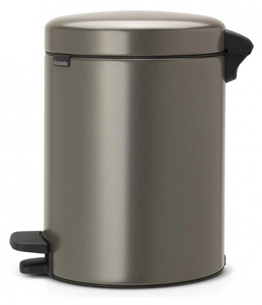 Кош за боклук с педал Brabantia NewIcon 649012, 5 л, Плавно затваряне, Противоплъзгаща основа, Сив
