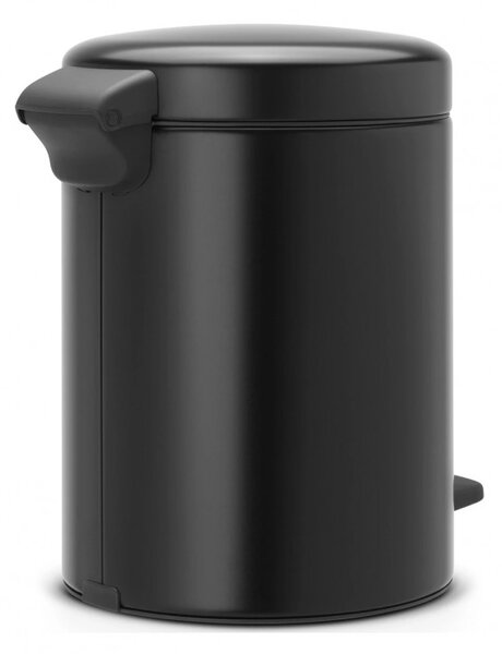 Кош за боклук с педал Brabantia NewIcon 649014, 5 л, Плавно затваряне, Противоплъзгаща основа, Черен