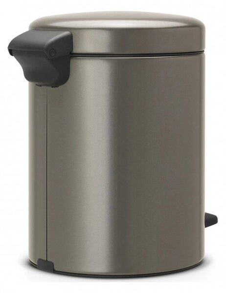 Кош за боклук с педал Brabantia NewIcon 649012, 5 л, Плавно затваряне, Противоплъзгаща основа, Сив