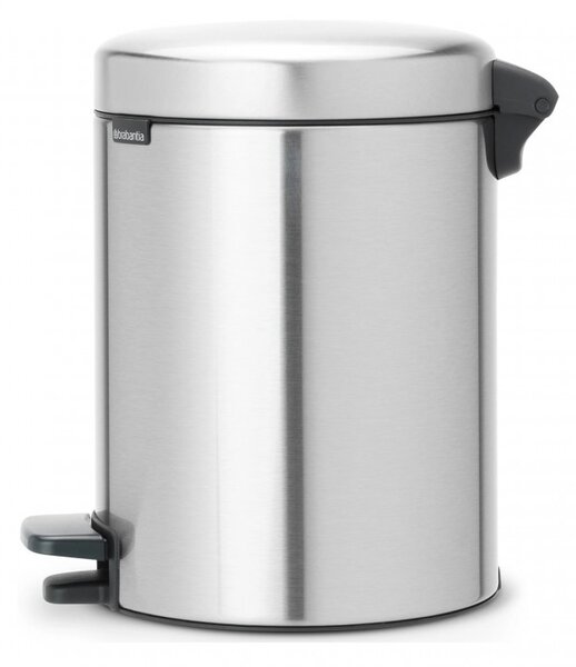 Кош за боклук с педал Brabantia NewIcon 649016, 5 л, Плавно затваряне, Противоплъзгаща основа, Устойчив на пръстови отпечатъци, Инокс/Мат