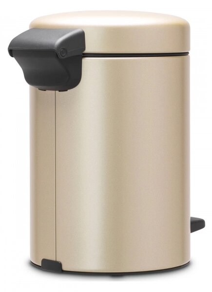 Кош за боклук с педал Brabantia NewIcon 1003195, 3 л, Плавно затваряне, Противоплъзгаща основа, Златен металик