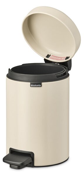 Кош за боклук с педал Brabantia NewIcon 1005523, 3 л, Плавно затваряне, Противоплъзгаща основа, Бежов