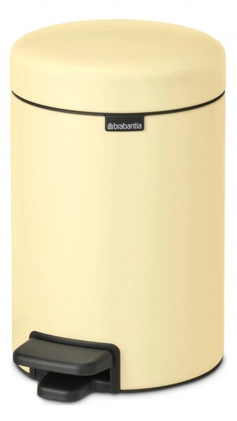 Кош за боклук с педал Brabantia NewIcon 1008836, 3 л, Плавно затваряне, Противоплъзгаща основа, Жълт