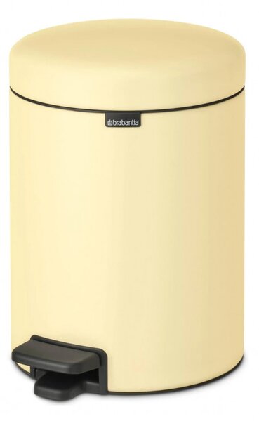 Кош за боклук с педал Brabantia NewIcon 1008840, 5 л, Леко затваряне, Противоплъзгаща основа, Жълт