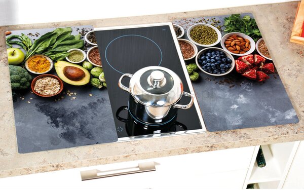 Комплект 2 бр протектори за плот Kesper 37543, 52x30 см, Закалено стъкло, Неплъзгащи се, Многоцветен