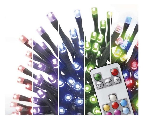 LED RGB Екстериорни Коледни лампички 120xLED/72 режима 15м IP44 + дистанционно