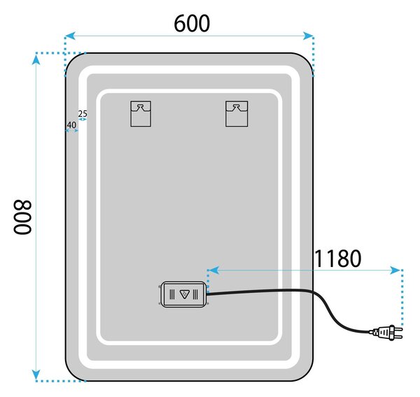 Огледало LED 60x80cm SAB-3436