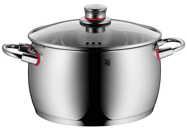 Комплект тенджери WMF Quality One 3201112133, 9 части, Cromargan неръждаема стомана, Фурна до 250°C, TransTherm основа, Индукция, Сребрист
