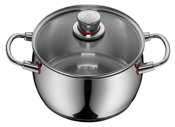 Комплект тенджери WMF Quality One 3201112133, 9 части, Cromargan неръждаема стомана, Фурна до 250°C, TransTherm основа, Индукция, Сребрист