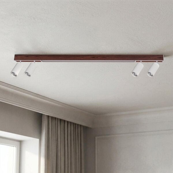 BRILAGI - LED точково осветително тяло SELE 4xGU10/30W/230V + LED/25W бяло/дъбов декор