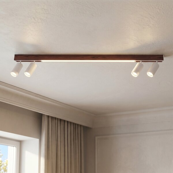 BRILAGI - LED точково осветително тяло SELE 4xGU10/30W/230V + LED/25W бяло/дъбов декор