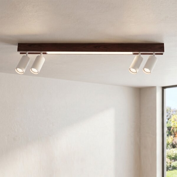 BRILAGI - LED точково осветително тяло SELE 4xGU10/30W/230V + LED/20W бяло/дъбов декор