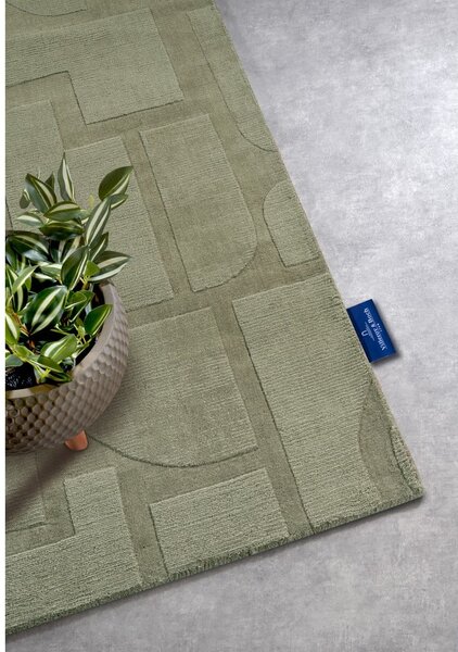 Зелена ръчно изработена вълнена пътека 80x250 cm Alexis – Villeroy&Boch