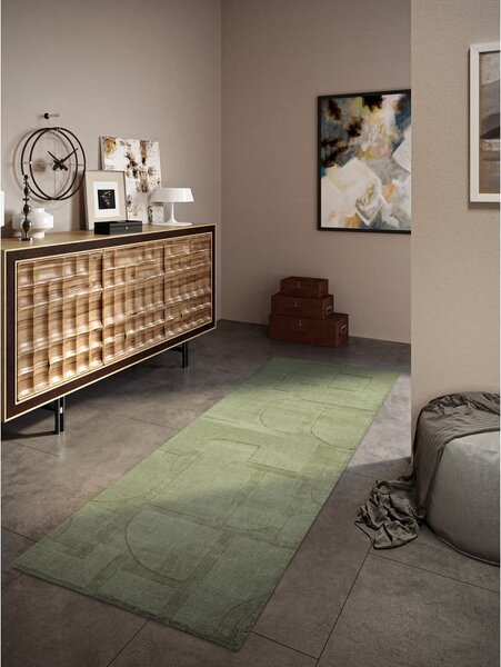 Зелена ръчно изработена вълнена пътека 80x250 cm Alexis – Villeroy&Boch