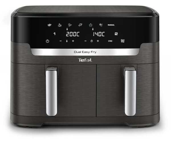 Фритюрник с горещ въздух Tefal EY942HE0, 11 л. вместимост, 7 програми, две кошници, таймер, 2700W