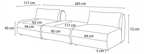 Бежов диван 283 cm Jeanne - Bobochic Paris