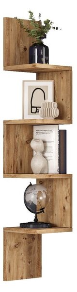 Стенен шкаф за книги в декор от бор в естествен цвят 22x117 cm Laura - Kalune Design