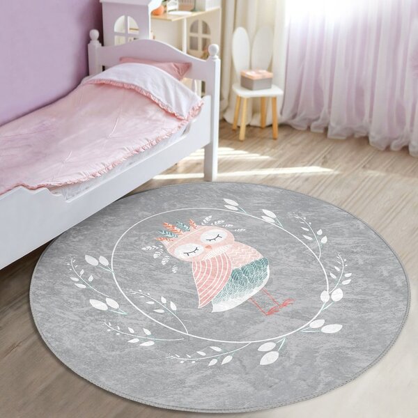 Сив детски килим ø 80 cm Comfort - Mila Home