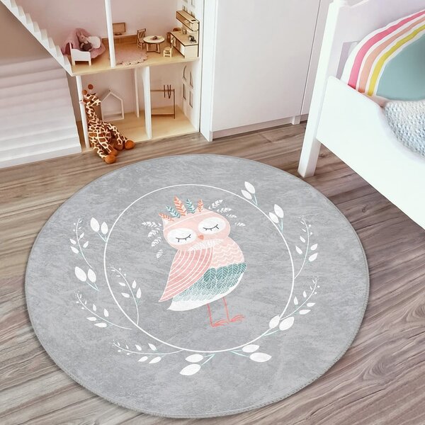 Сив детски килим ø 80 cm Comfort - Mila Home