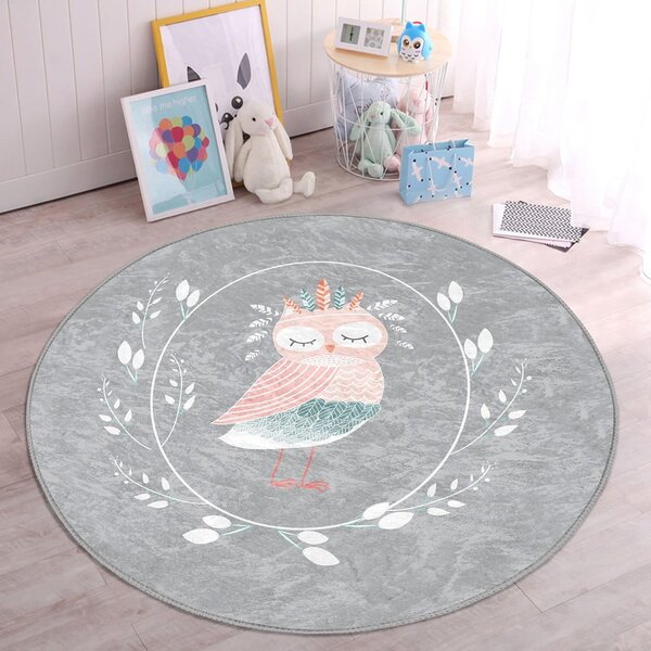 Сив детски килим ø 80 cm Comfort - Mila Home