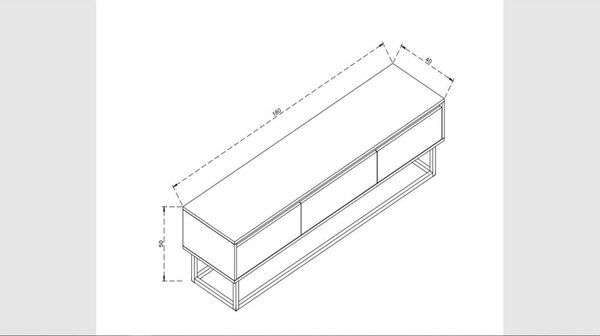 Масичка за телевизор от бор Tilsim, ширина 180 cm Tılsım - Kalune Design