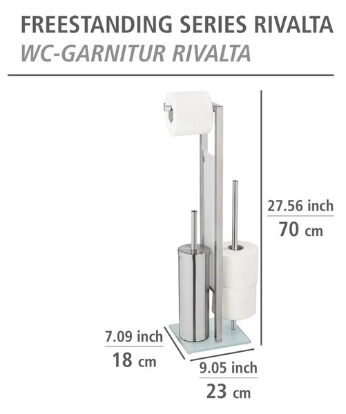 Стойка за тоалетна хартия с четка за тоалетна Rivalta - Wenko
