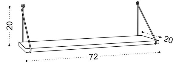 Рафт от естествен дъб 72 cm Armoni - Kalune Design