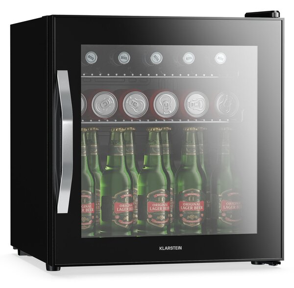Klarstein Хладилник за напитки Beersafe с огледална стъклена врата | 44 x 48 cm | Вътрешно LED осветление
