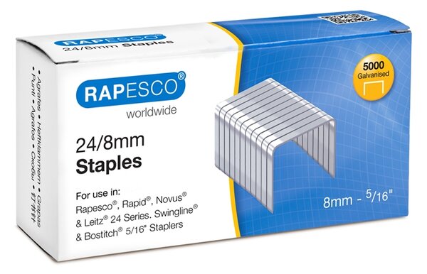 Rapesco Телчета за телбод, размер 24/8 mm, 5000 броя