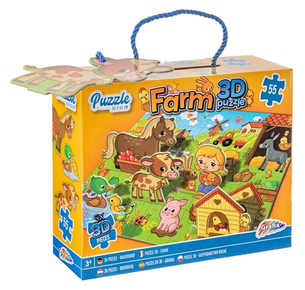 Grafix 3D пъзел Ферма, 63 х 43 cm, 55 части