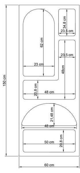 Бяла библиотека 60x150 cm Lorin – Kalune Design