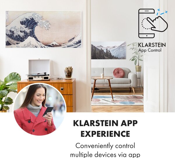 Klarstein Wonderwall Air Art Smart, инфрачервен нагревател, 120 х 60 см, 700 W, приложение, вълна