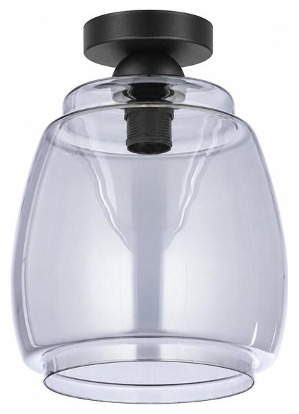 BRILAGI - LED плафон R GLASS 1xE27/60W/230V Ø 26 см черен/димно сив