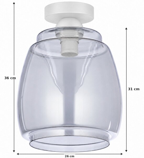 BRILAGI - LED таванно осветително тяло R GLASS 1xE27/60W/230V Ø 26 см бяло/димчато сиво