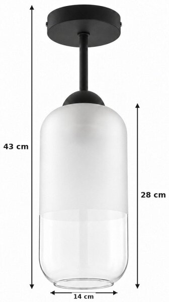 BRILAGI - LED плафонен полилей RETRO GLASS 1xE27/60W/230V диаметър 14 см черно/бяло