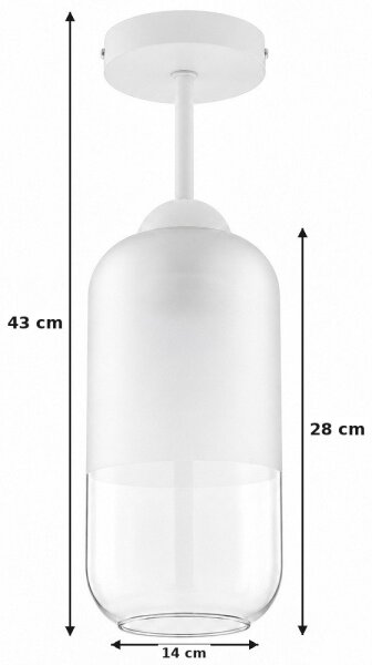 BRILAGI - LED полилей за повърхностен монтаж RETRO GLASS 1xE27/60W/230V Ø 14 см бял